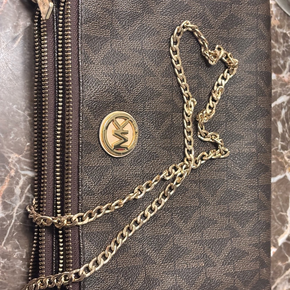 Michael Kors Brown and Gold Women's Bag
